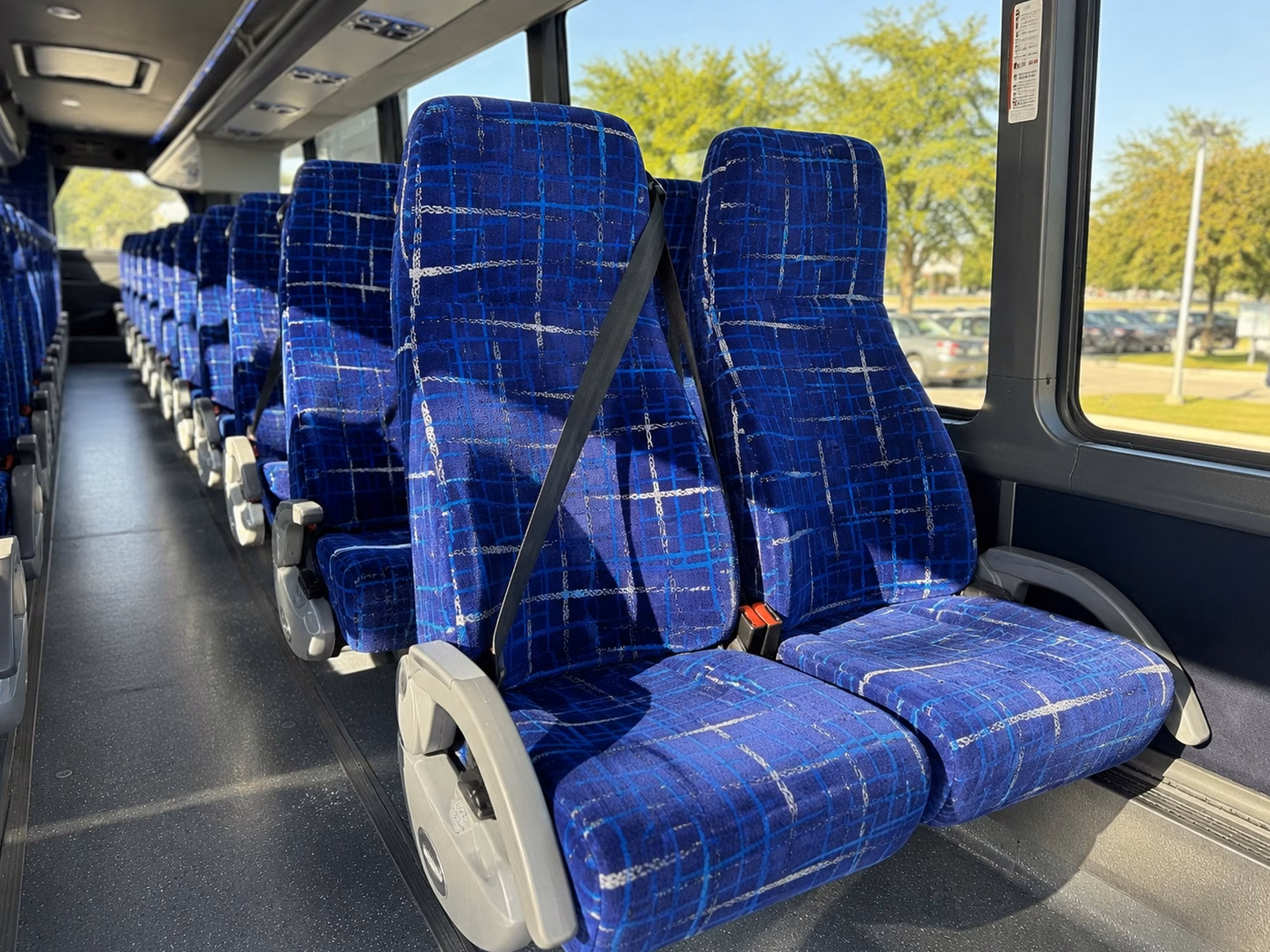 56 passenger charter bus inside