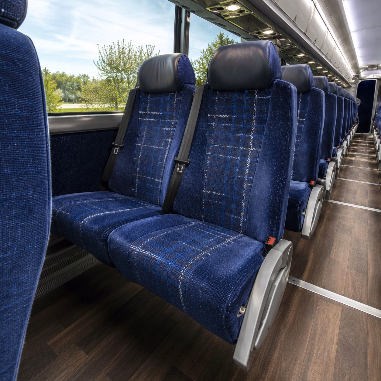 lewisville charter bus rental interior